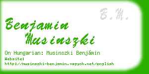benjamin musinszki business card